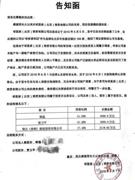 P2P再酿悲剧？北京邻家便利店资金链断裂，168家门店全面关停