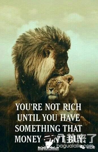 除非你有钱买不到的，否则你不会富有。