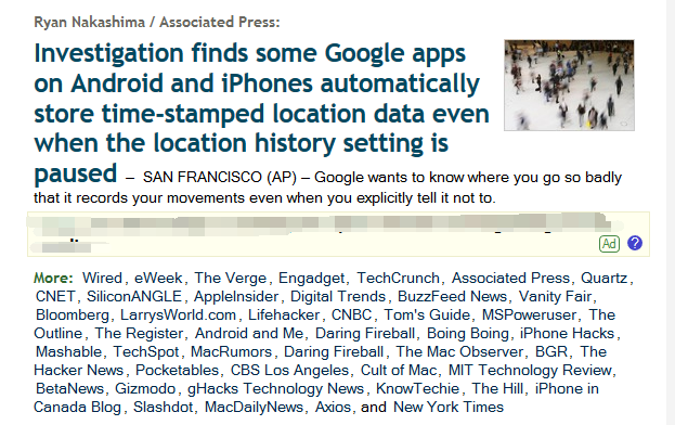 美联社:谷歌在偷偷记录你的位置数据 即使你拒绝